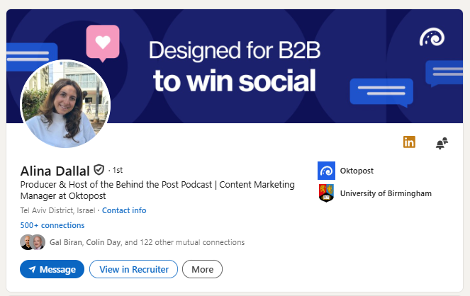 Improve your LinkedIn profile - Alina