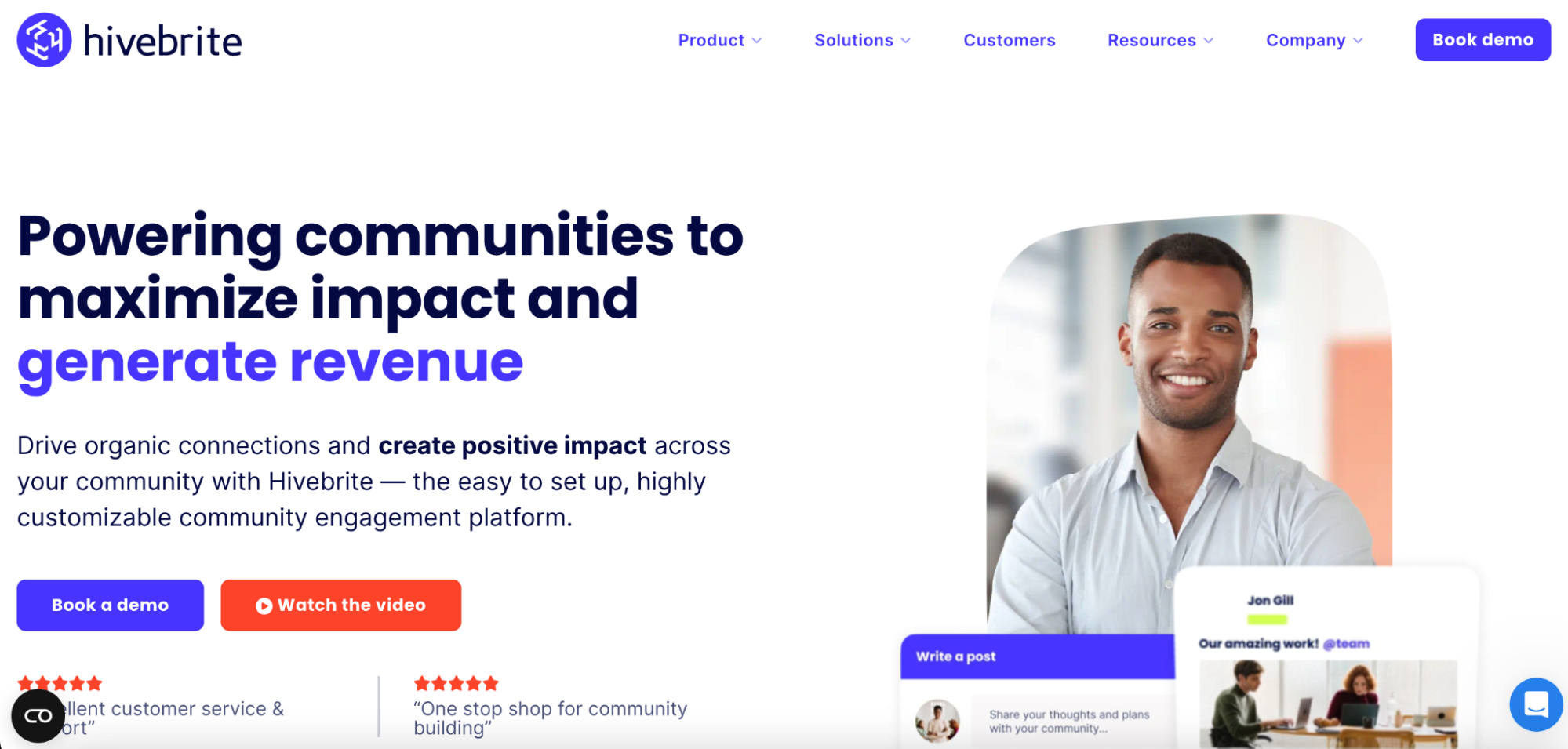 screenshot of hivebrite website