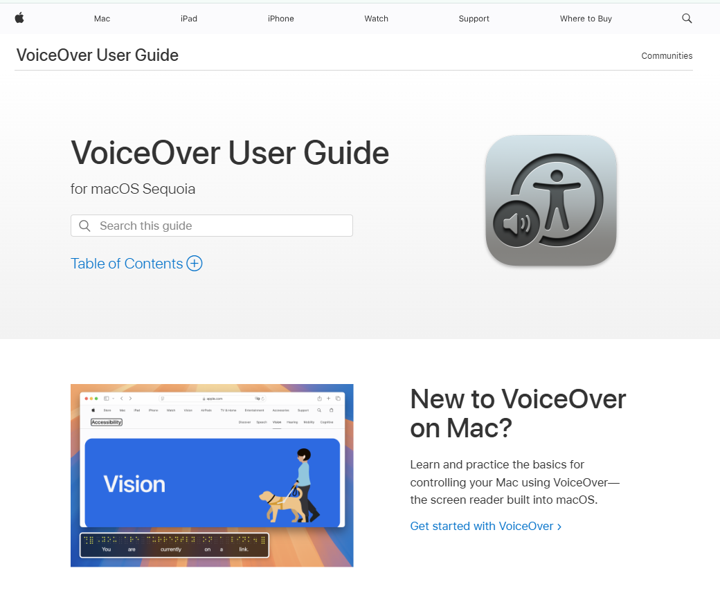 Voice over user guide for mac