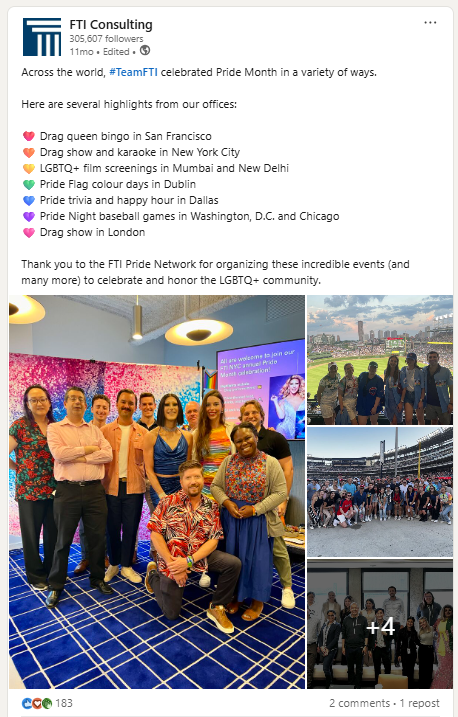 FTI Consulting LinkedIn Post