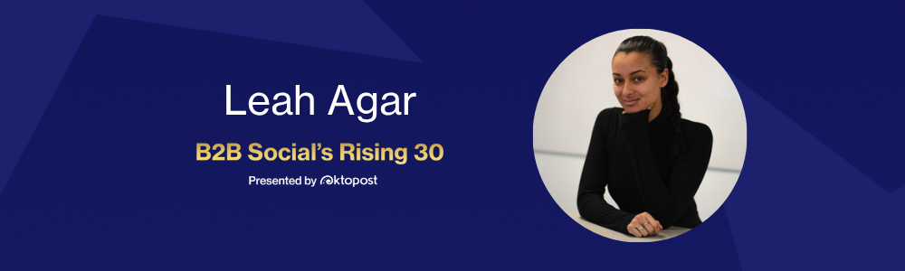Leah Agar named as one of Oktopost's B2B Social's Rising 30
