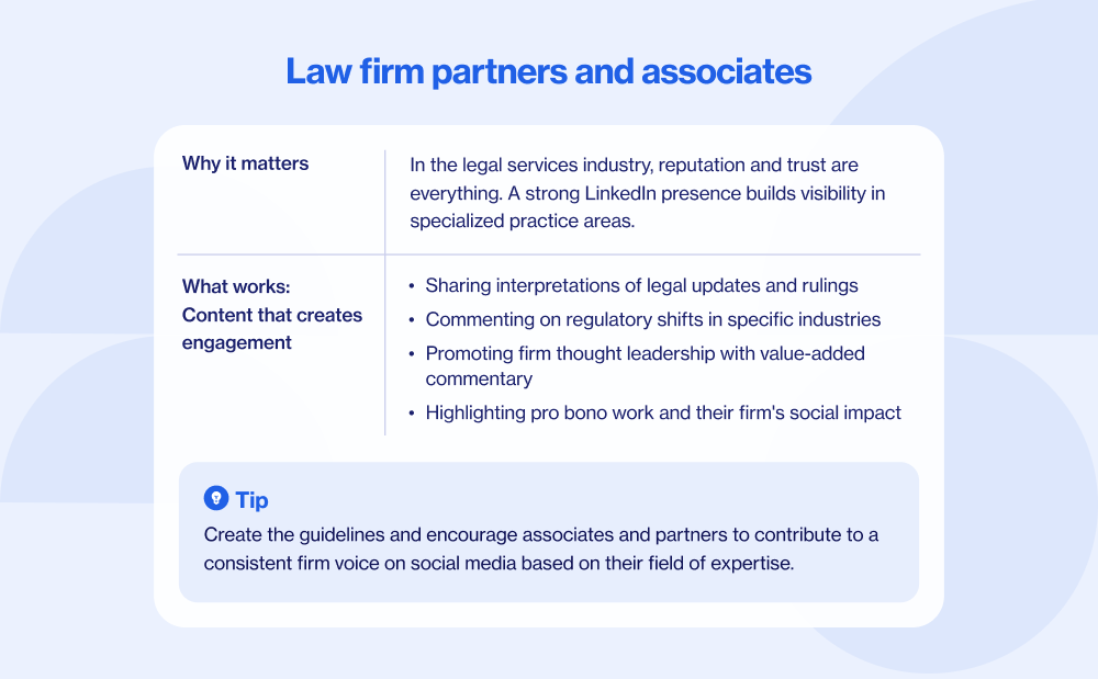 Law firm partners and associates